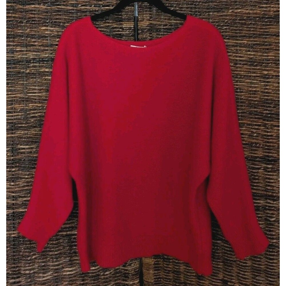 Joie Wool Cashmere Blend Sweater Medium Red Christmas Holiday Party Festive Cozy